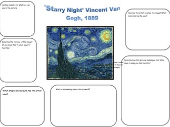 Van Gogh Starry Night Analysis worksheet 