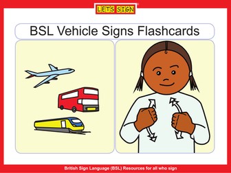 BSL VEHICLE SIGNS FLASHCARDS