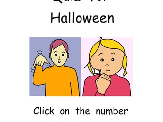 Halloween Interactive number Quiz with BSL Signs & Widgit pictures