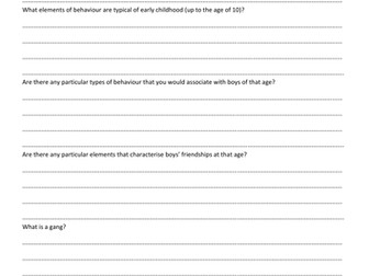 Paddy Clarke Ha Ha Ha series of lessons, key vocab, exemplar responses