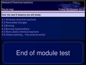 KEY STAGE 3 SCIENCE MODULE  8 CHEMICAL REACTIONS 