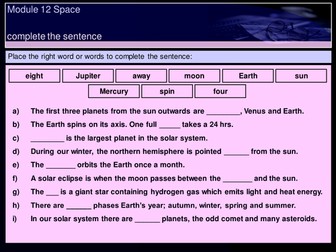 KEY STAGE 3 SCIENCE MODULE  12 SPACE