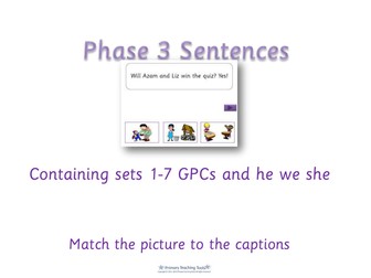 Letters and Sounds Phase 3 Captions and sentences