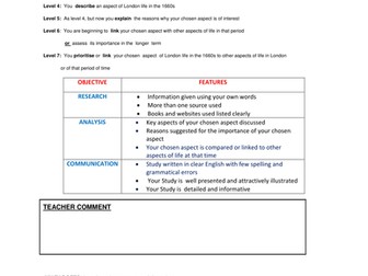 Y8 History Project Review Sheet