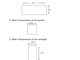 Area and Perimeter - squares and rectangles