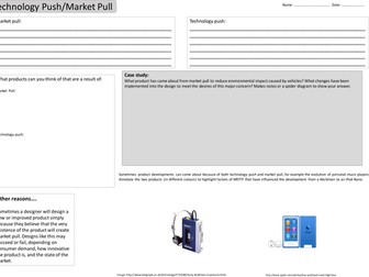 Technology Push Market Pull Worksheet Revision