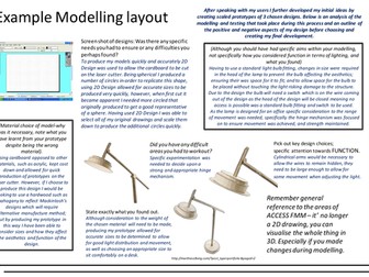 Modelling page layout writing frame