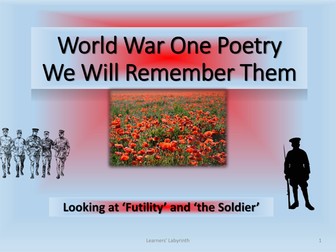 World War One Poetry- we will remember them