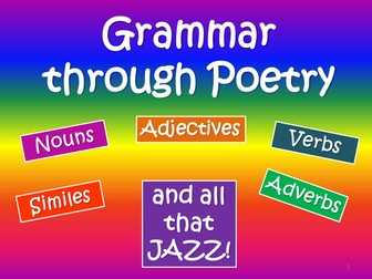 Grammar through Poetry : Nouns, Verbs, Adjectives, Adverbs, Similes and all that Jazz!