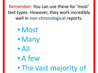 Non-chronological report posters