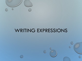 Writing Expressions 