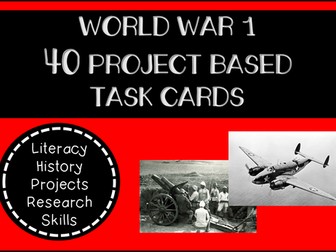 World War I Research and Project Based Task Cards