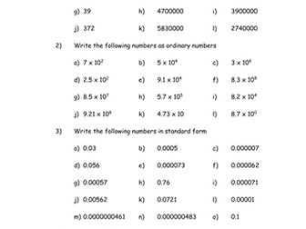 Standard Form Extended Homework or Assessment