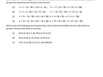 A2 Vectors Worksheets