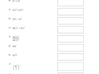 C1 Simplifying using index laws