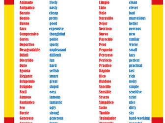 spanish adjectives