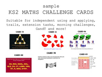 ks2 maths challenge cards - fun!