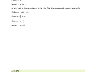 A2 Trigonometry Full Teaching Notes