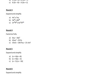 Algebra revision