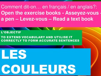 Les Couleurs - French Year 7 - Powerpoint Lesson