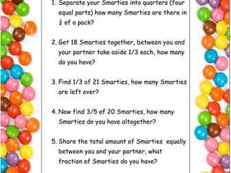 Finding fractions of amounts using smarties