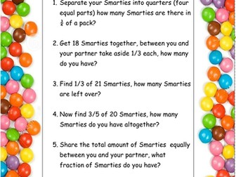 Finding fractions of amounts using smarties