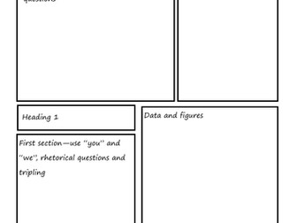 Persuasive Leaflet Writing Frame and Planning Sheet