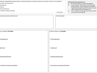 PROD 3: Design Innovation and Development question AQA