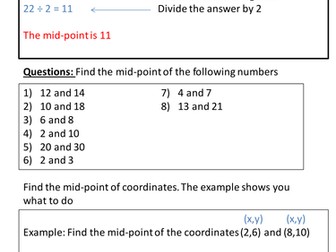 Finding the mid-points of lines