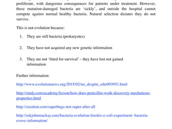 Bacterial Antibiotic Resistance - Evidence for Evolution?