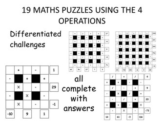 maths puzzles - tricky! KS2