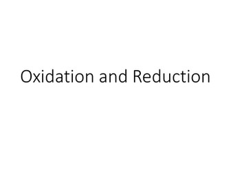 Redox reactions