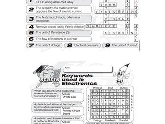 Lesson Starters for Electronics and Systems and Control - Electronic Keywords
