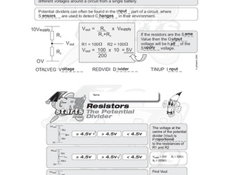 Lesson Starters for Electronics and Systems and Control - The Potential Divider