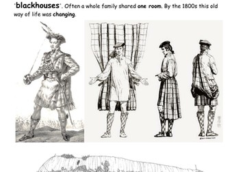 Desperate Journey Resources  Highland Clearances   worksheets  aimed at P6/5 but easily adapted