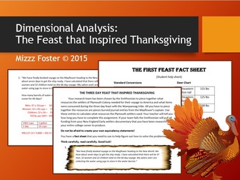Dimensional Analysis: The Feast That Inspired Thanksgiving  (Factor / Label Method)