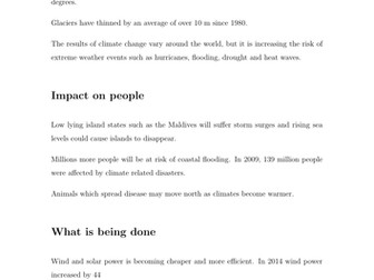 Climate Change in Numbers