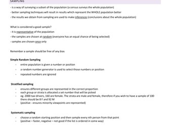 A2 Full Teaching Notes for Sampling and Estimation