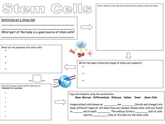 Stem Cells Research Sheet