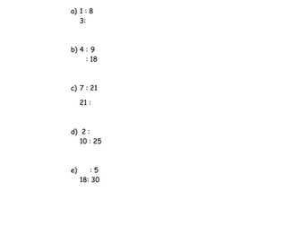 Ratio  Worksheet