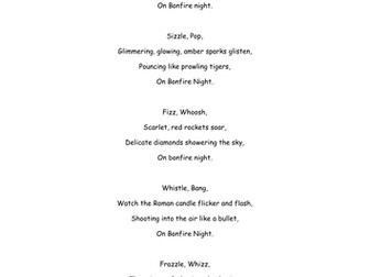 Firework poem - Bonfire Night 