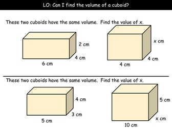 Volume of a Cuboid (Grade D)