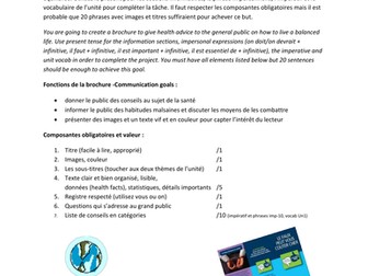 Fiche d'évaluation Projet: Une brochure de santé