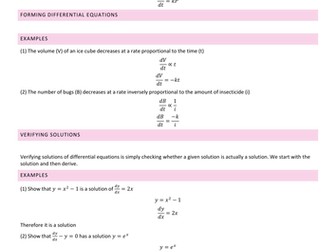 Full Teaching Notes for A2 Differential Equations