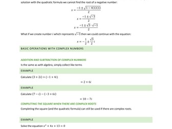Full Teaching Notes for A2 Complex Numbers