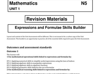 National 5 Maths Expression and Formulae Skillbuilder Booklet