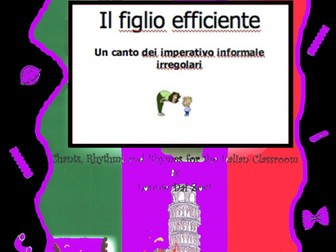 Teaching the Italian Informal  Imperatives (Il Figlio Efficiente) Rap-like Chant with MP3 and More
