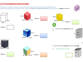 Volume of cubes