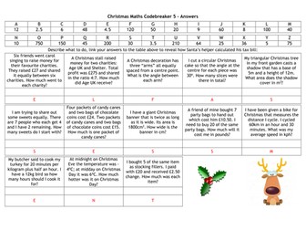 Christmas Maths Codebreaker 5