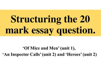 Writing about Heroes (20 mark question) for WJEC